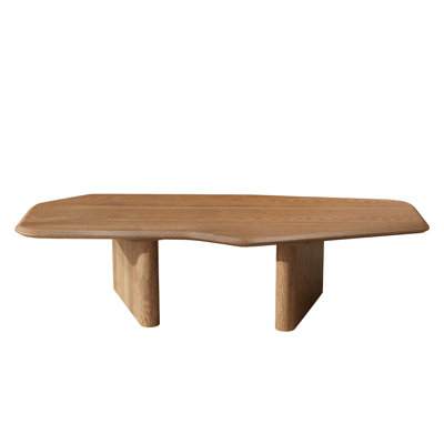" Walnut Ash Wood Coffee Table | Solid Wood & Mdf | Modern Minimalist For Small Spaces