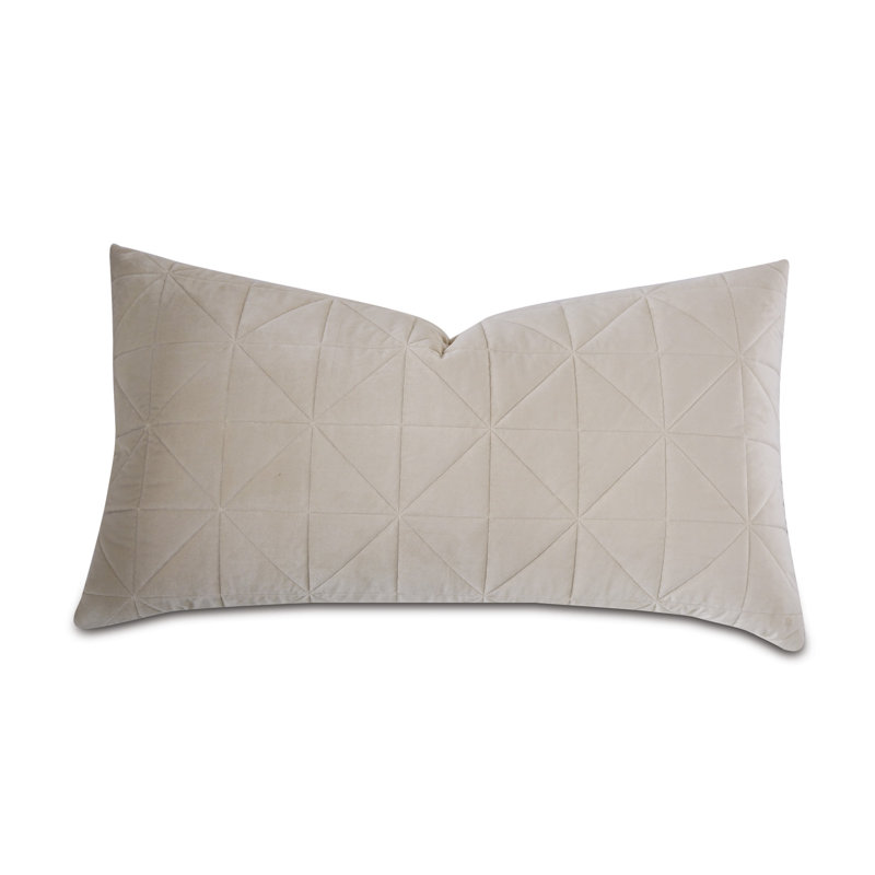 Nova by De Medici Quilted Velvet Sham, King, Ivory