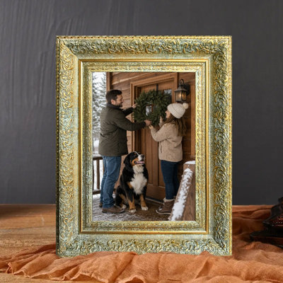 Cadre 3 photos antique et doré pour photos et bureau