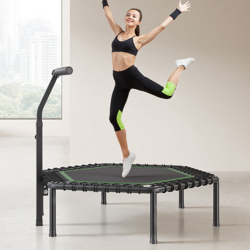 VEVOR in. Round Fitness Trampoline with Handlebar