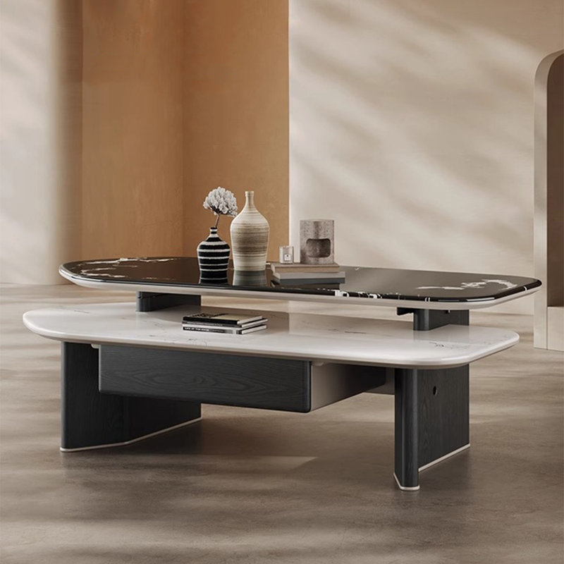 Simple microcrystalline stone coffee table