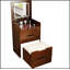 Bureau de coiffeuse 3 en 1 avec miroir rabattable, bureau en verre et 3 tiroirs pour une chambre à coucher moderne-1373868398