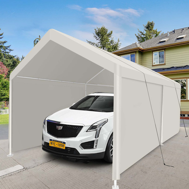 Tente de garage portative robuste 12 x 20 pour abri de rangement extérieur