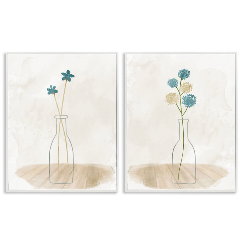 «Simple Flower Spranges Clear Vase», ensemble de 2 giclées encadrées par Kim Allen, H 14 po x l 11 po