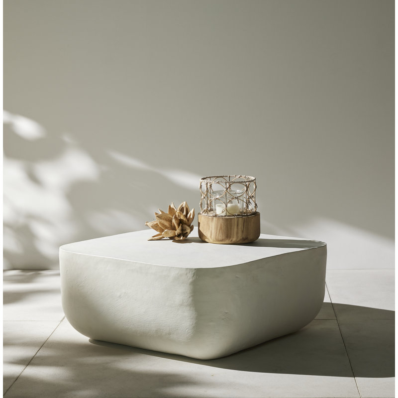 Basil Outdoor Square Coffee Table, Matte White