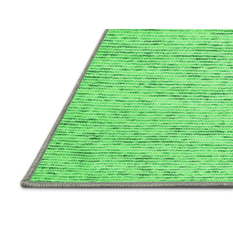 Tapis contemporains verts lavables à la machine 1835, Rectangle 7 pi x 9 pi