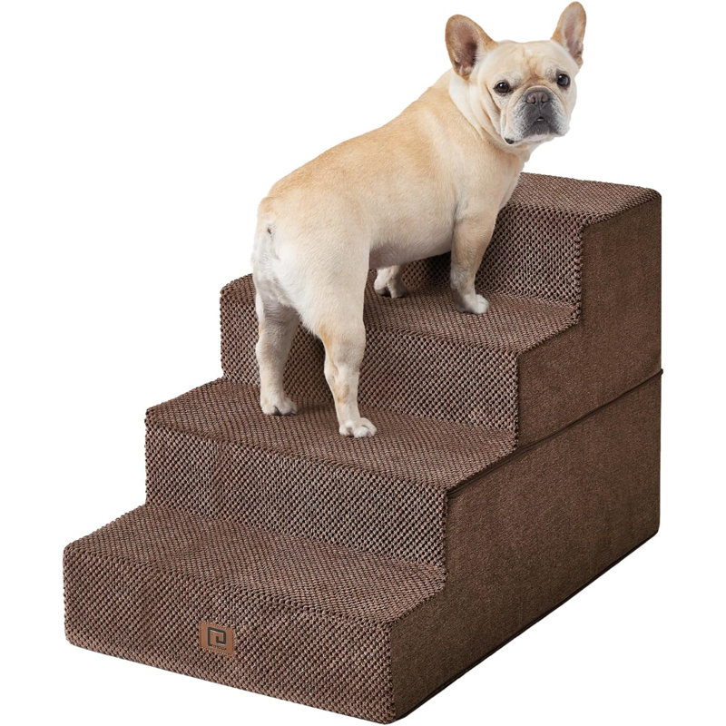 Emalee Stairs With 4 Steps, Brown, Small (20"H x 16" W x 28" D)