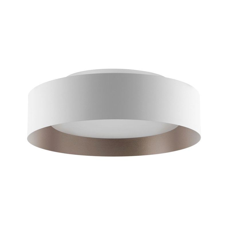 Plafonnier encastré cylindrique en métal à DEL intégré de 15,75 po Carruthers, Blanc / champagne