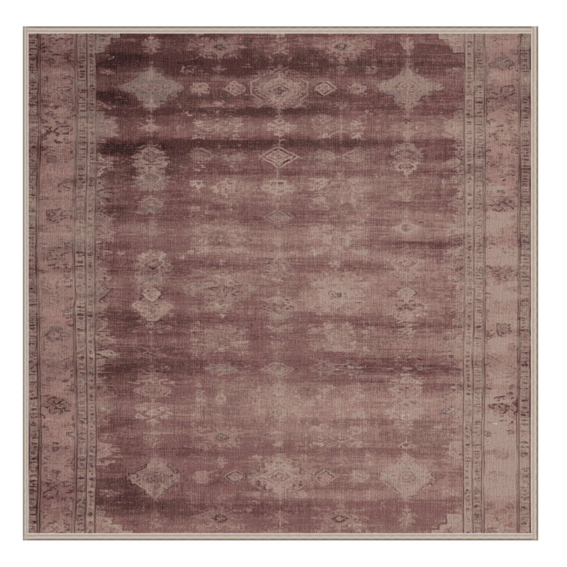 Tapis brun lavable à la machine, Carré 3 pi