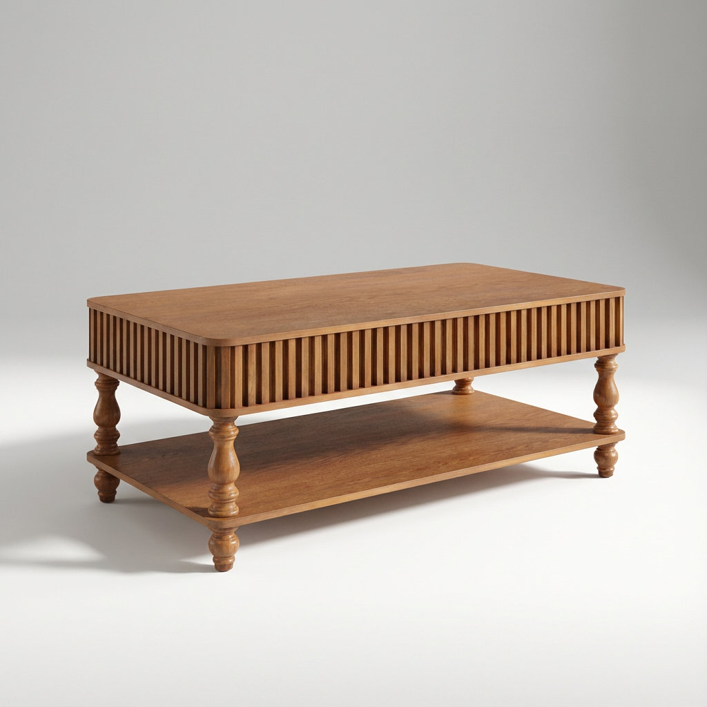 Latitude Run® Lift Top Coffee Table with Fluted Details and Solid Roman ...