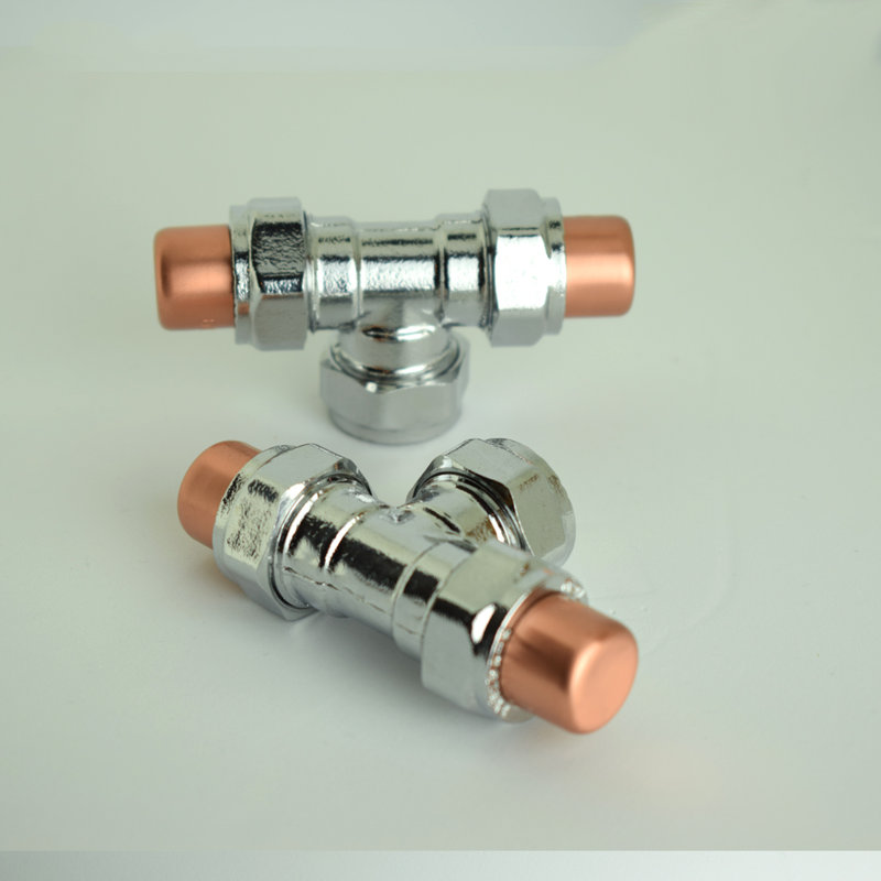 Chrome And Copper Knob - T-Shaped