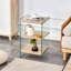 Table de chevet 3 niveaux, table d'appoint, table de chevet avec pieds en verre trempé, table d'appoint-821609956