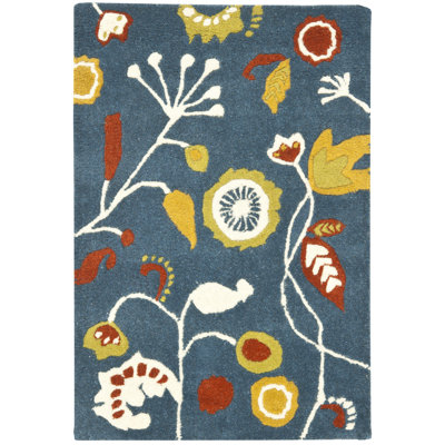 Tapis bleu touffeté à la main Chanler