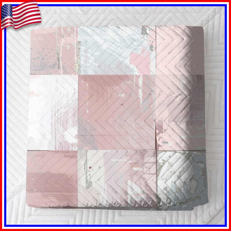 Couvre-lit matelassé en patchwork pastel abstrait toutes tailles, Grand lit