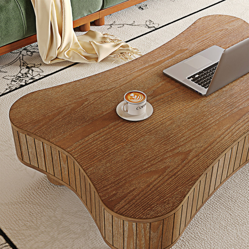 Table basse à plateau relevable avec rangement caché, Noyer