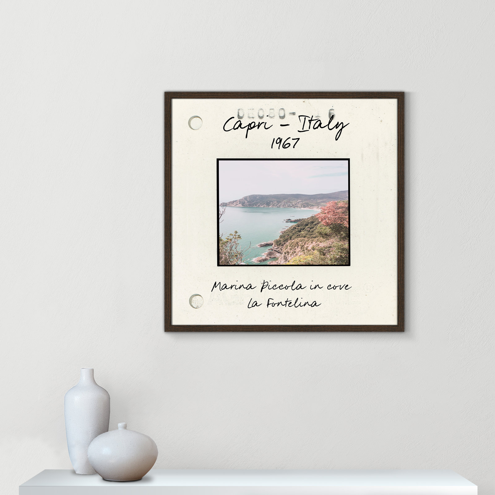 Capri Italy - Marina Picolla in La Fontalina Print by Susan Jill, 27.5" H x 27.5" W x 0.75" D