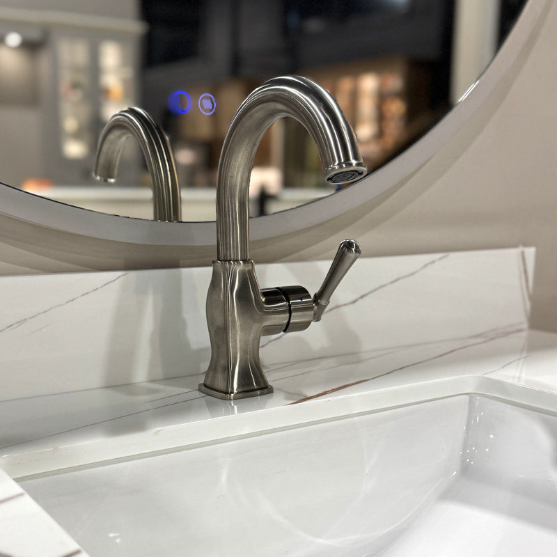 Lulani Aurora Single Hole Bathroom Faucet with Drain Assembly, Brushed Nickel