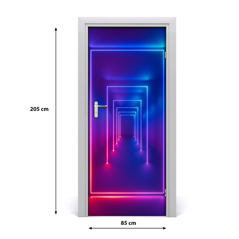 Blue Neon Door Decal