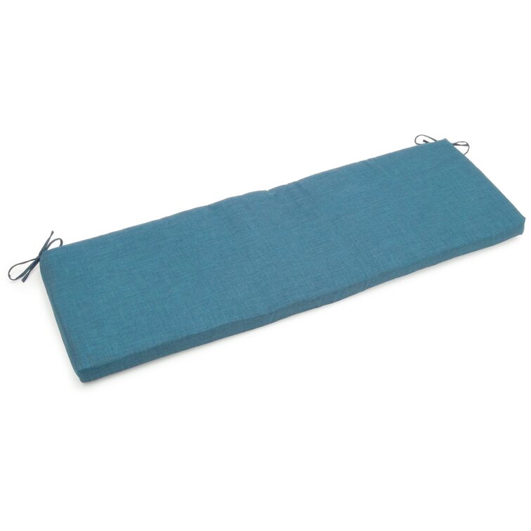 Outdoor Seat Cushion Eider & Ivory Color: Sea Blue, Size: 3 H x 57 W x 19 D