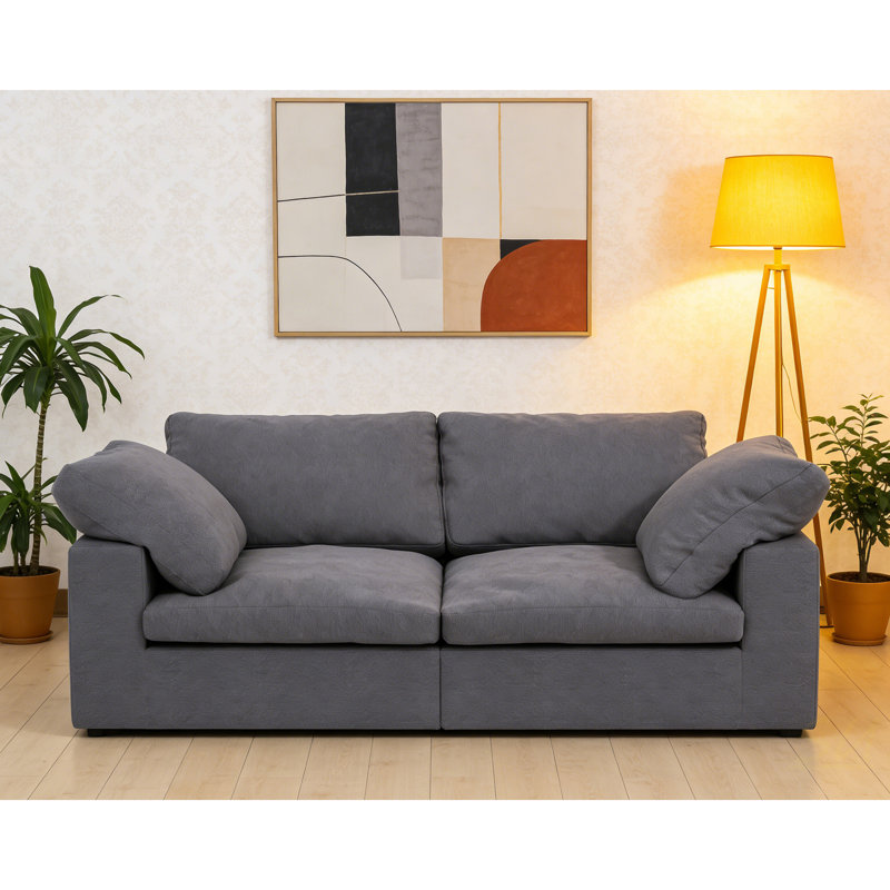 Canapé en tissu chenille rembourré, canapé surdimensionné 3 places Comfy Cloud, coussin double moelleux pour le salon, canapé modulaire