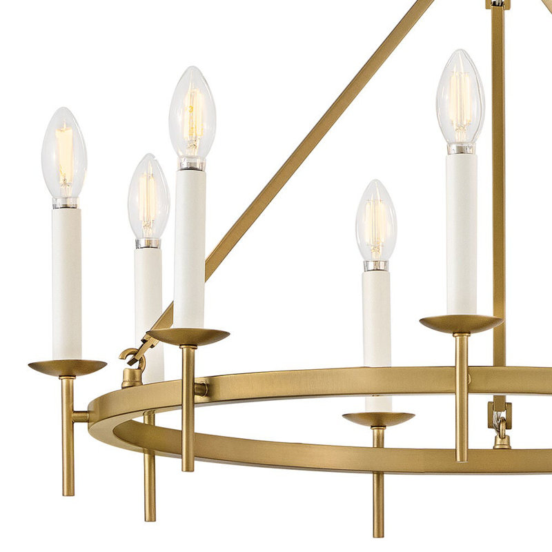 Copley 9-Light Chandelier, Lacquered Brass