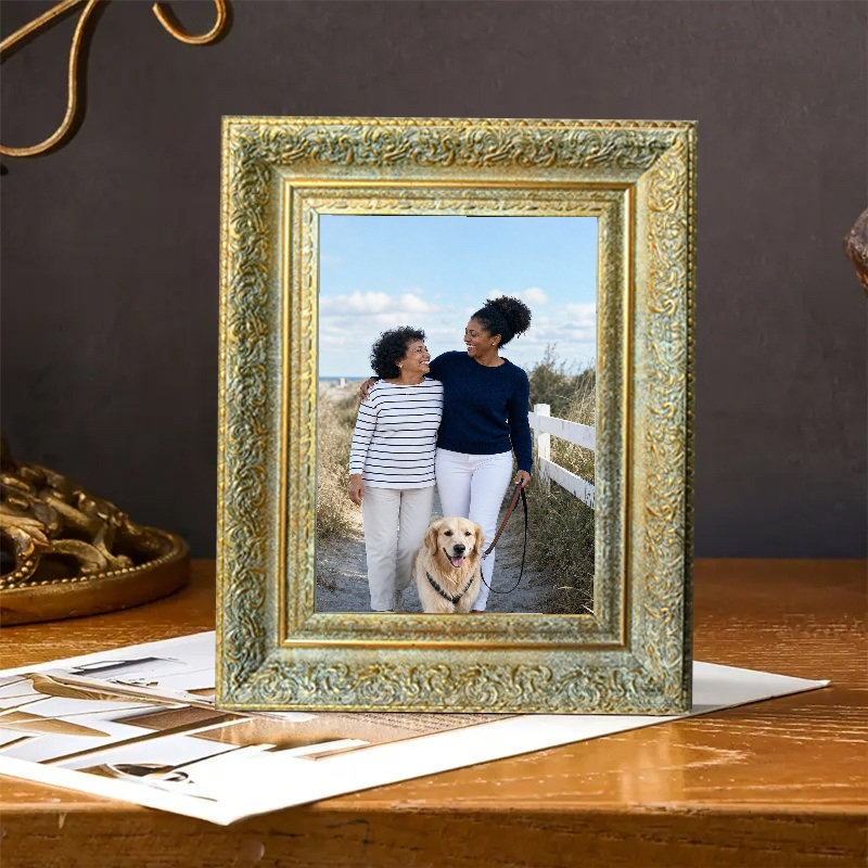 Cadre photo 3 pièces 5 "x 7" noir pour décoration de bureau, Antique Gold, 3, 11" x 14"