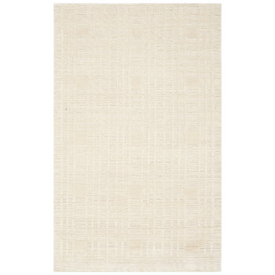 Hand Knotted Wool Ivory Area Rug