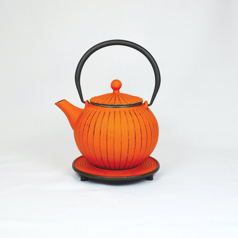 Bloomsbury Market Fatimata 0.8ml Solid Colour Teapot, Orange