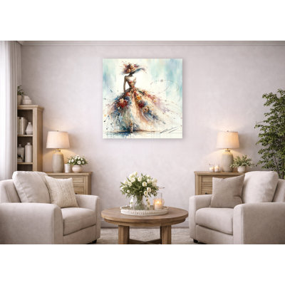 Gown Watercolor - No Frame Print on Canvas
