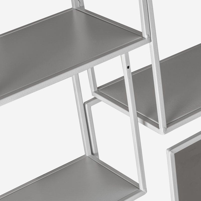 Miltmore 91cm H x 65.5cm W Metal Floating Bookcase, White