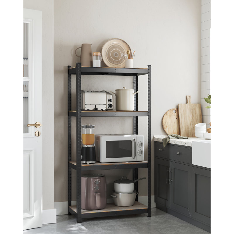 Agler 80cm W Steel Shelving Unit, Grey/Black