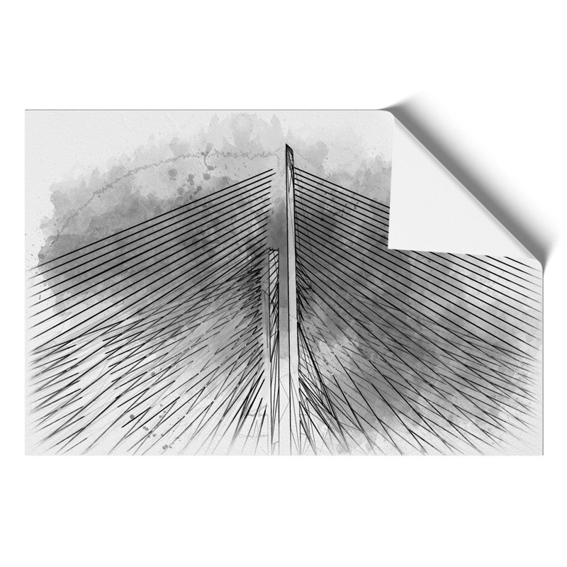 Zolotoy Most Bridge in Russia Sketch - Frameless Print, 42cm H x 59cm W x 0.1cm D