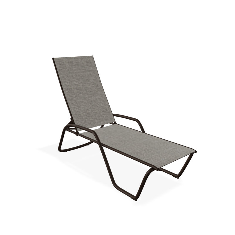 Outdoor Rust-Resistant Metal Chaise Lounge, Textured Kona, Reflection