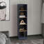 Bibliothèque Home Xs avec tablettes à 5 niveaux et conception mince, pour un salon de style compact, une chambre ou un bureau, chêne naturel, bleu