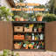 Armoire de rangement extérieure, remise à outils avec structure en métal pour la cour de jardin (brun)