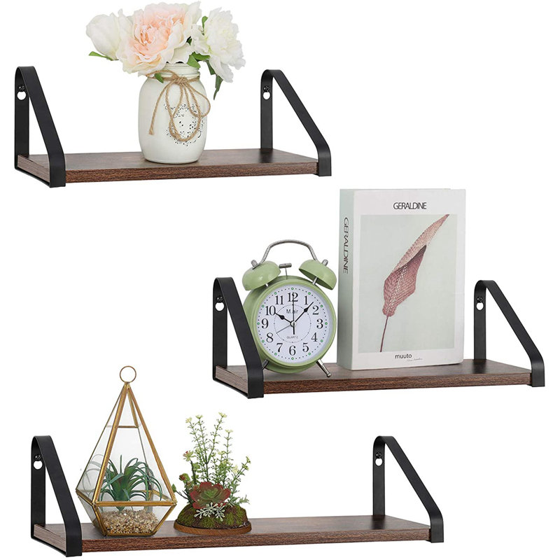 3 Piece Solid Wood Floating Shelf