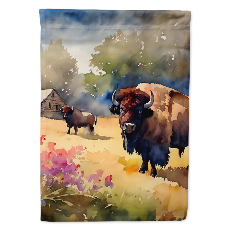 Drapeau de jardin en bois bison