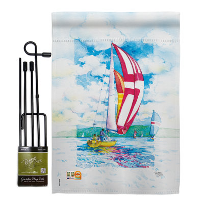 Double Sided 18.5'' H x 13'' W Polyester Flag Set