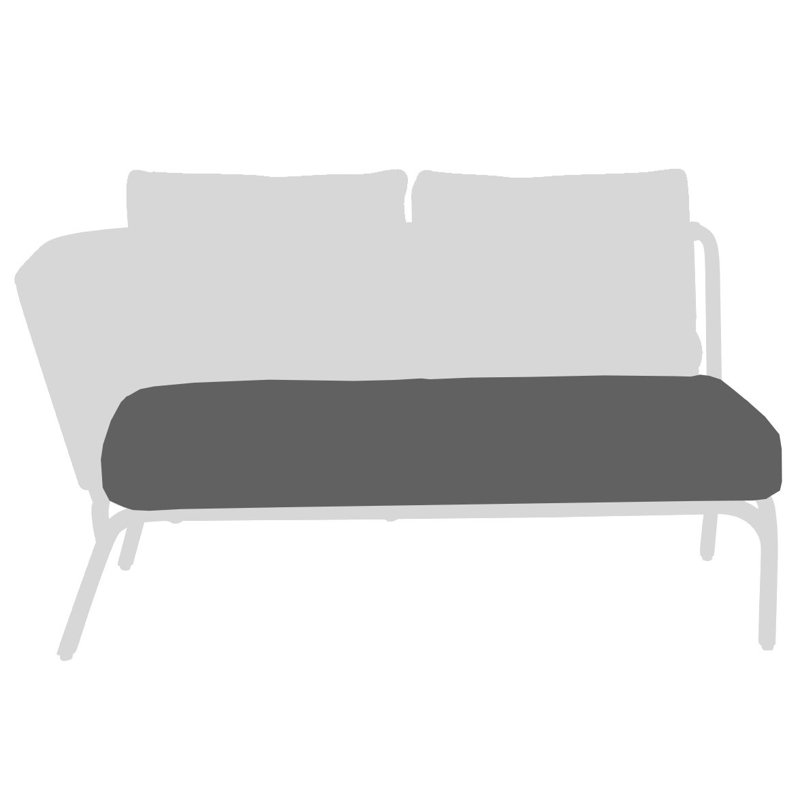 Causeuse avec coussins Yland, Toile Sunbrella® naturel, Blanc, Gauche