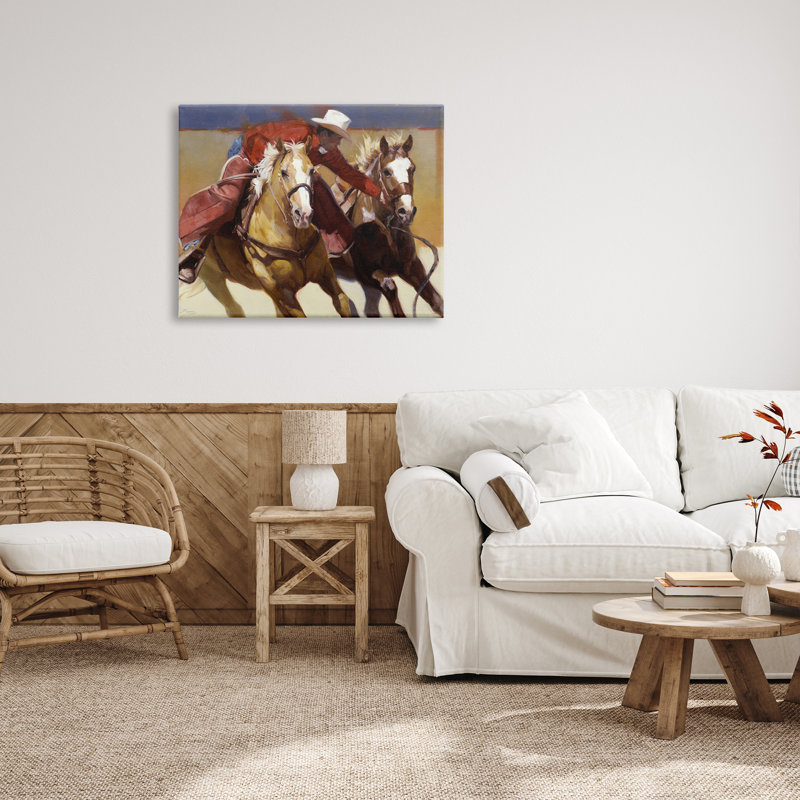 «Stupell Industries Rodeo Cowboy», peinture sur toile par Julie T. Chapman, H 30 po x l 40 po x P 1,5 po