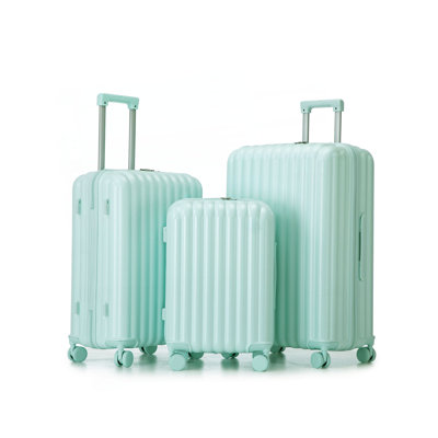20 po / 24 po / 28 po 3 pièces / ensemble en valise à roulettes ABS, valise de transport, avec porte-gobelet et port USB et support pour téléphone