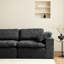 Canapé modulaire à assise profonde, canapé en mousse haute résilience avec revêtement en tissu éponge moelleux, coussins de dossier amovibles, livré compressé en boîte, canapé moderne et bas pour salon-630282845-630282847
