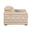 Siège de luxe en cuir beige avec pieds et chaise à coussin épais en bois franc séché au four à 3 couches