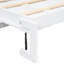 Lit escamotable simple avec station de charge intégrée, tiroir de rangement et structure en bois massif rustique, blanc-854476186