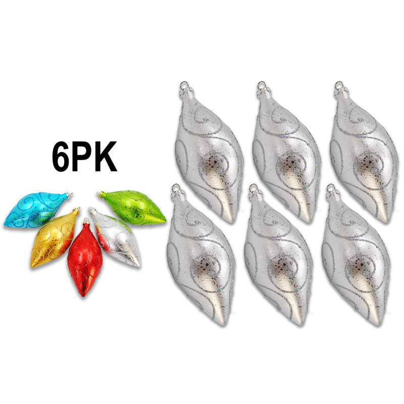 Ensemble d'ornement 6 pièces Teardrop, Argent argent