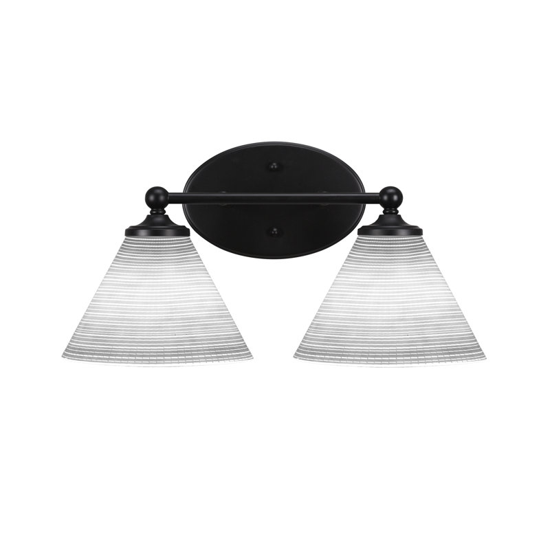 Barre d'éclairage de salle de bain Aitkens, Noir mat, 2