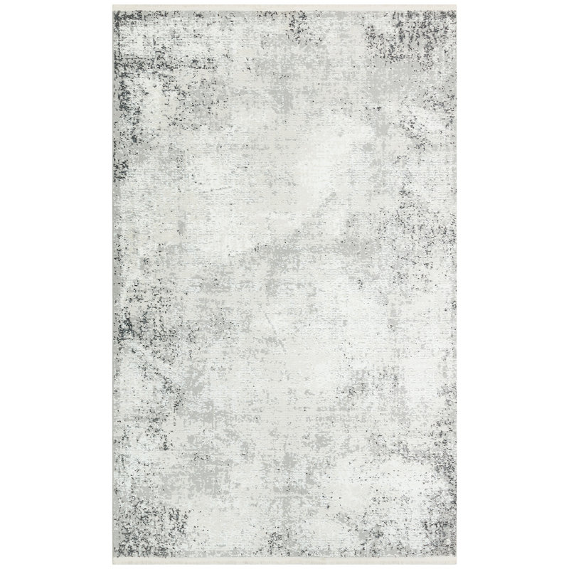 Luxurious Grey Area Rug, 4.0 x 6.0 Feet | 100% Polyester, 9 mm Pile Height | Machine Woven, 2.0 lbs/sq ft | Durable with Polyester Underside, Easy to Clean, Vacuum & Spot Remover Safe | Perfect for Living Room & Bedroom
