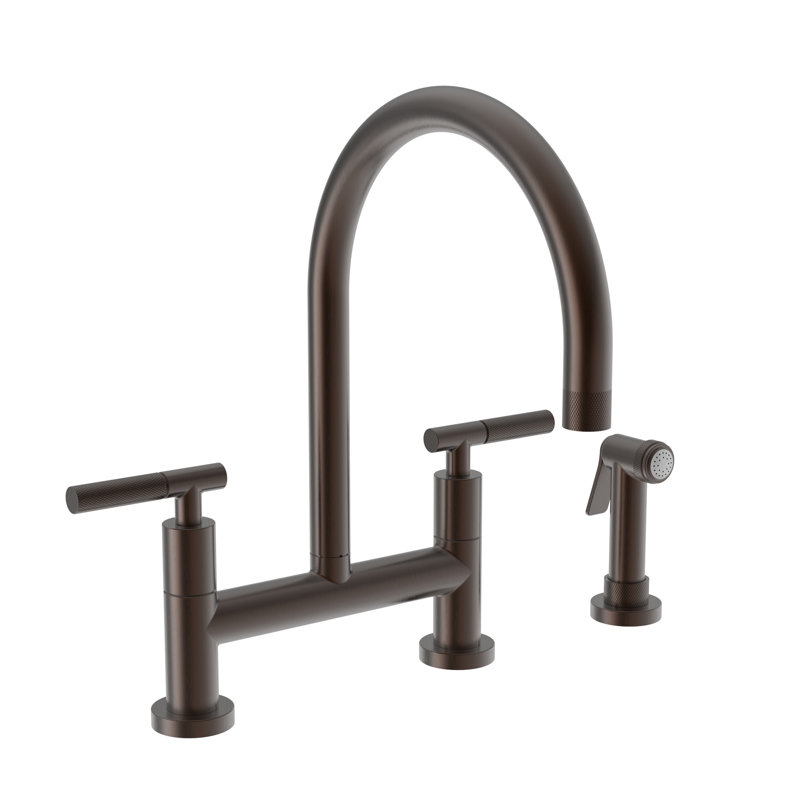 Muncy Kitchen Bridge Faucet with Side Spray, English Bronze