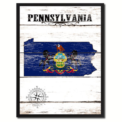 «Pennsylvania State Vintage Flag», reproduction d'impression sur toile