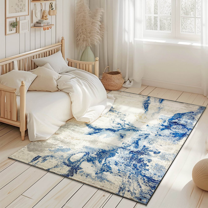 Abstract Flow Tabernash Rug Contemporary Modern Carpet For Living Room, Rectangle 5'3" x 7'7"